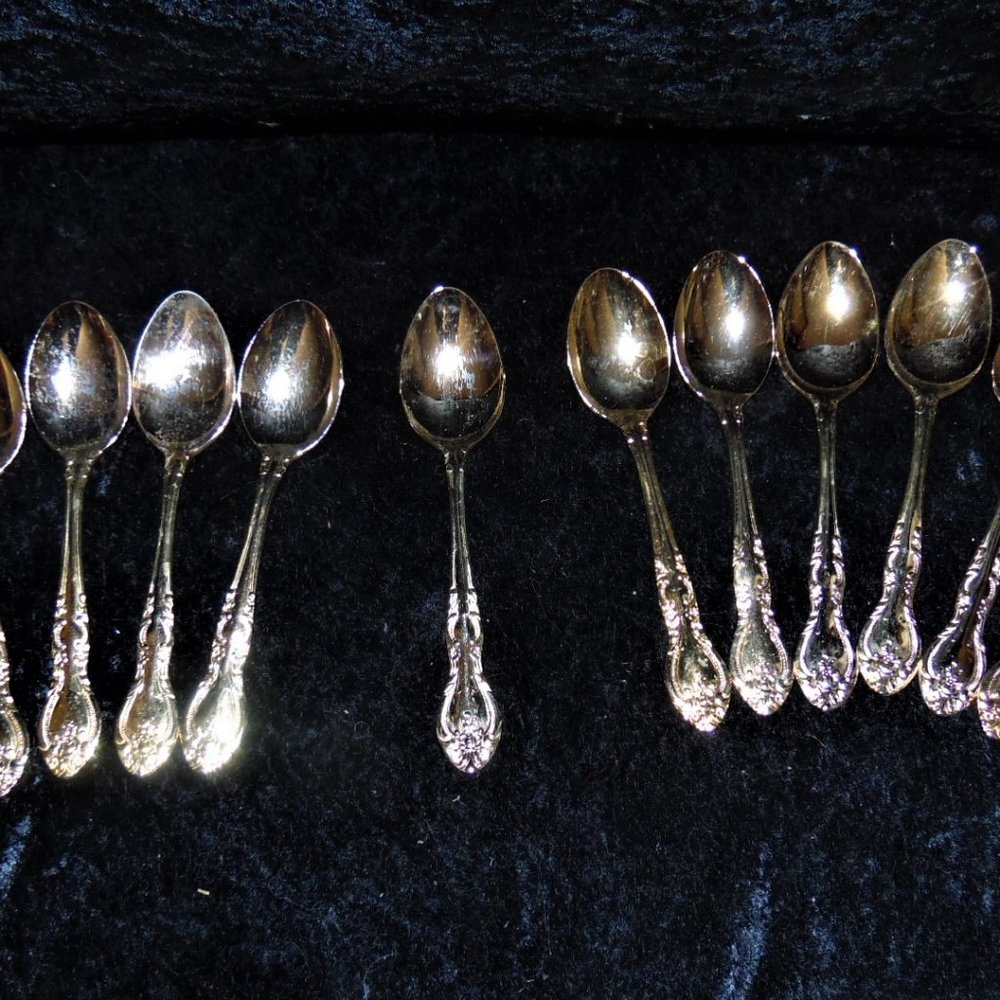 LAST MARKDOWN Nice lot of 13 gold plated spoons for your serving flatware needs